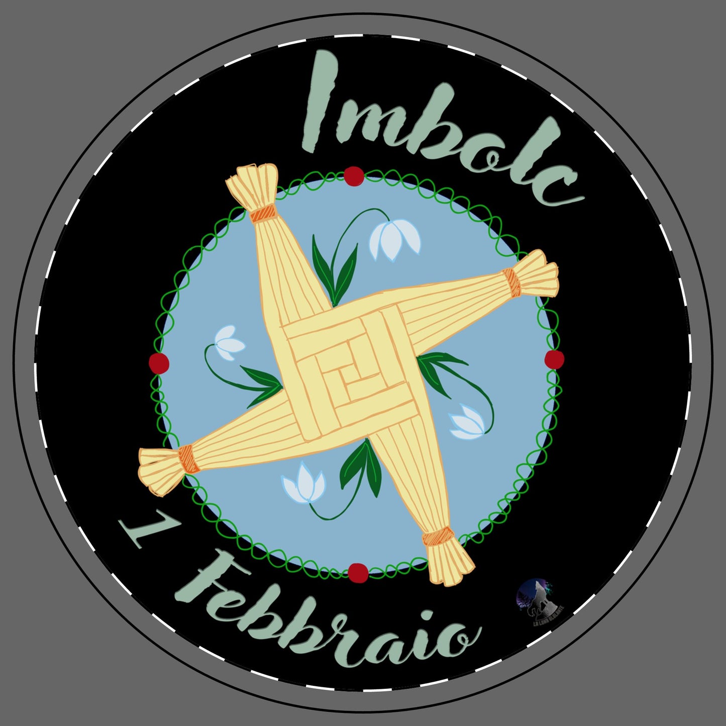 Imbolc e croce di Brigid . Sottobicchiere