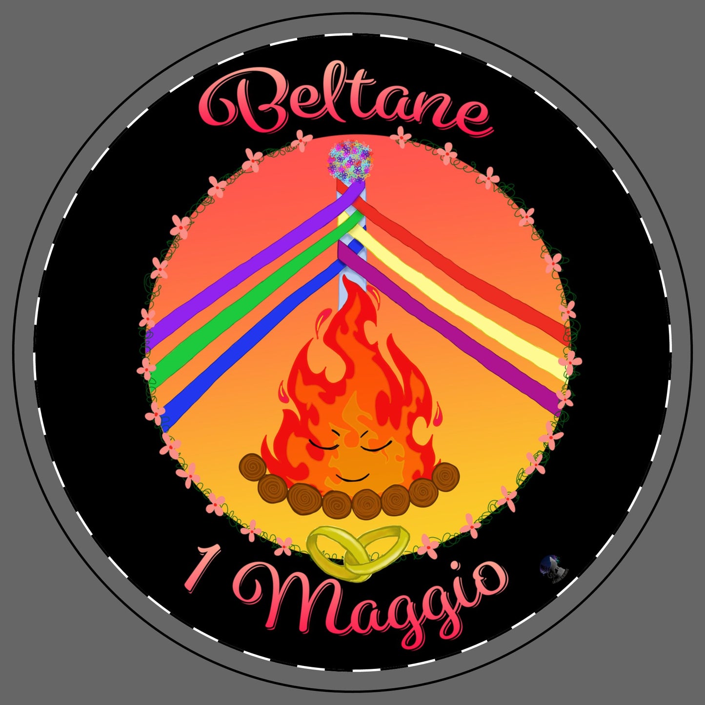 Beltane e la fiamma del matrimonio. Sottobicchiere